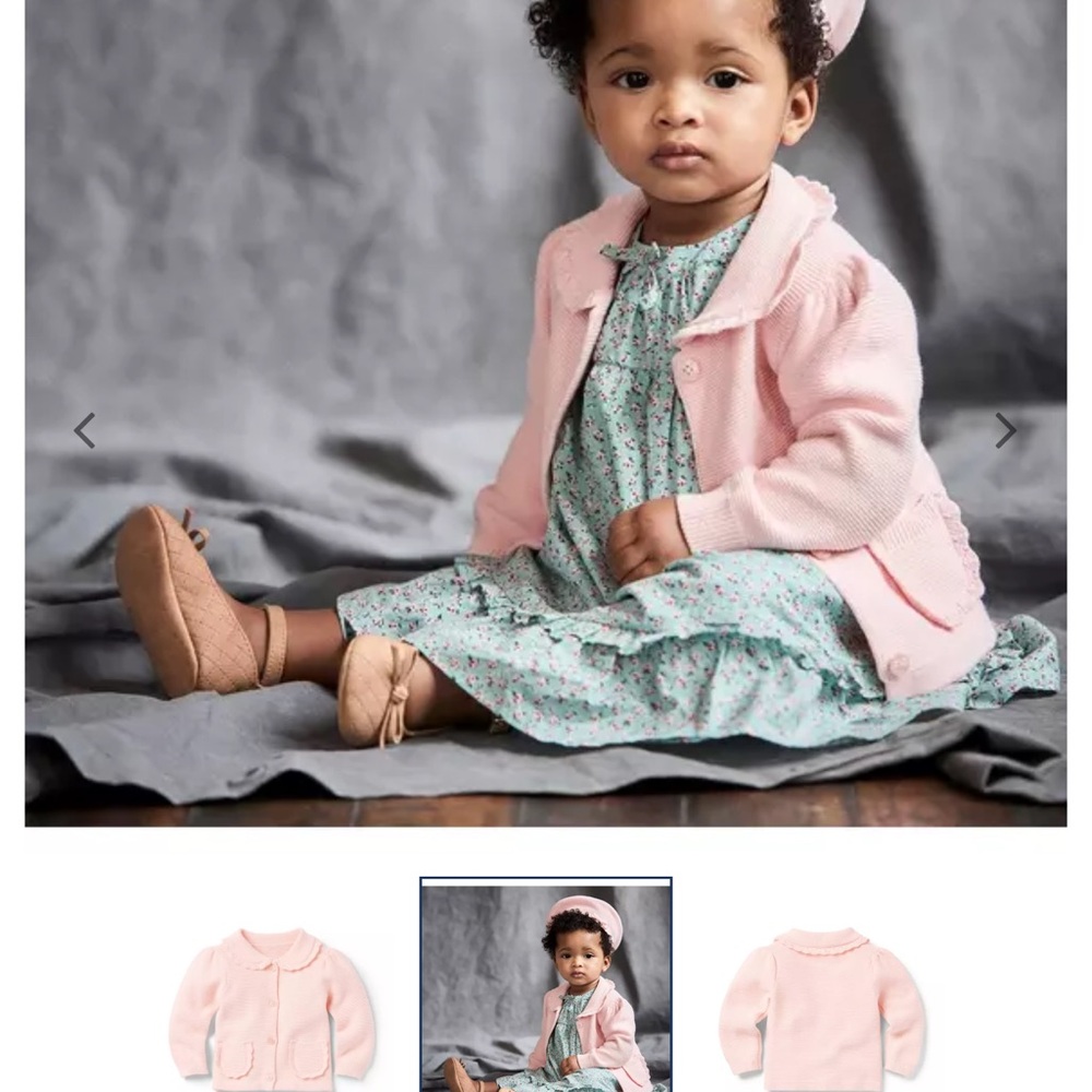 Janie and Jack Soft Pink Knit Cardigan and Hat Set